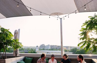 Friends enjoying the Rooftop
