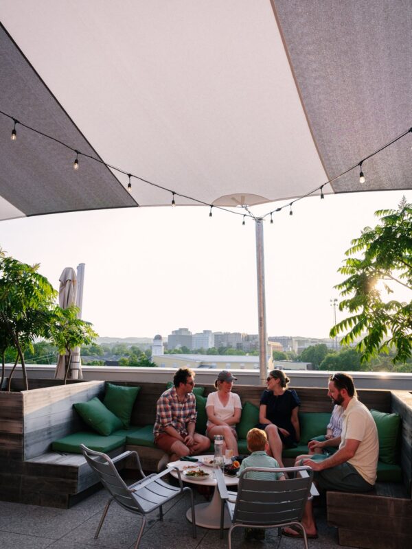 Friends enjoying the Rooftop