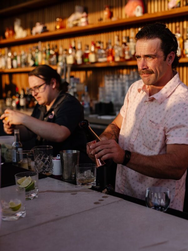 Bartenders at the outdoor Rooftop bar