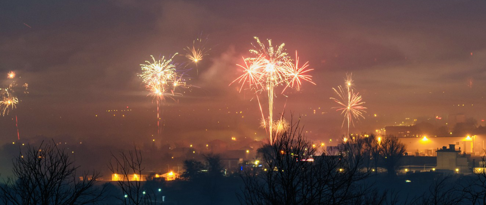 Fireworks from the roof