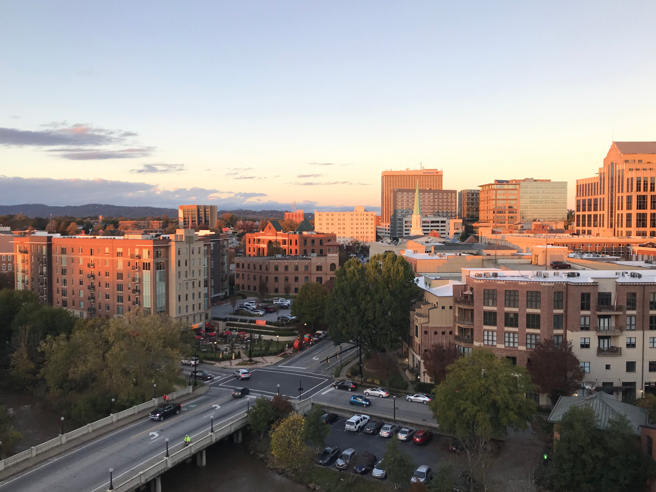 View of Downtown Greenville from UP on the Roof