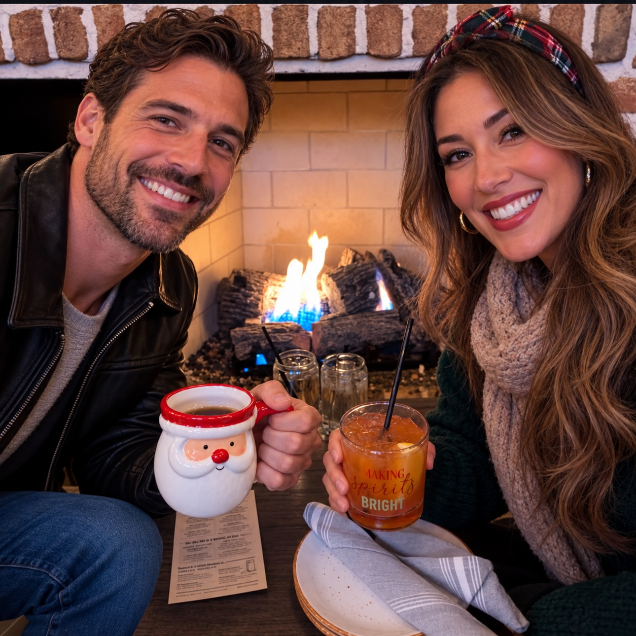 Christmas Eve around the fireplace